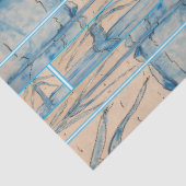 Blue palm tissue paper tissuepapier (Detail)