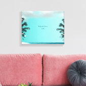 Blue Palm Tree Gastenboek Alternatief Canvas Afdruk (Insitu (Woonkamer))