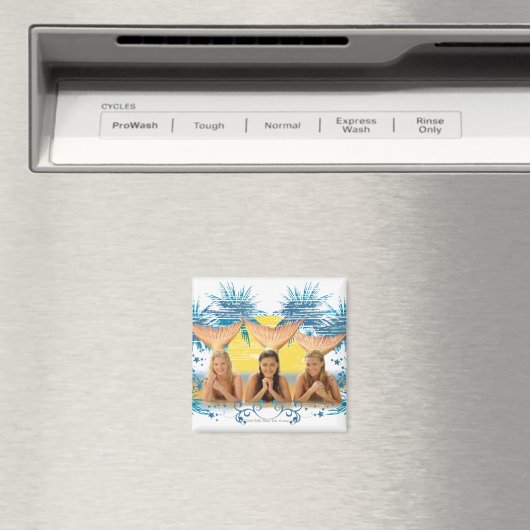Blue Palm Tree Graphic Group Magneet (Insitu (Vaatwasser))