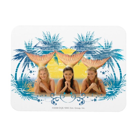 Blue Palm Tree Graphic Group Magneet (Horizontaal)