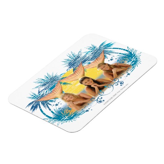 Blue Palm Tree Graphic Group Magneet (Linkerzijde)