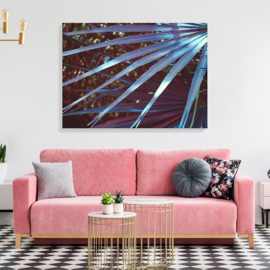 Blue Palmetto Dream Canvas Afdruk (Insitu (Woonkamer))
