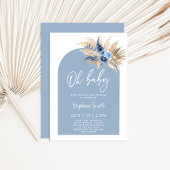 Blue Pampas Grass Baby shower Boy Invitation