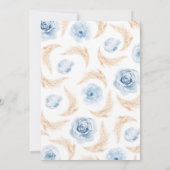 Blue Pampas Grass Boho Baby shower Kaart (Achterkant)