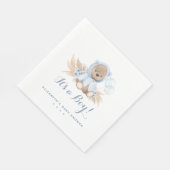 Blue Pampas Grass Boho Beer Baby shower Napkins Servet (Hoek)