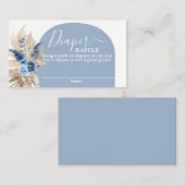 Blue Pampas Grass Boy Luier Raffle Kaart (Voorkant / Achterkant)