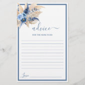 Blue Pampas Grass Conseil pour maman d'être carte (Devant)