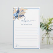 Blue Pampas Grass Conseil pour maman d'être carte (Debout devant)