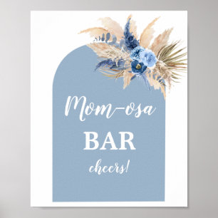 Blue Pampas Grass Mimosa Bar Boy-teken Poster