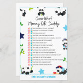 Blue Panda Baby shower Game (Voorkant / Achterkant)