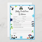 Blue Panda Baby shower Taille du jeu Invitation (Devant / Derrière)