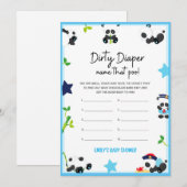 Blue Panda Baby shower Taille du jeu Invitation (Devant / Derrière)