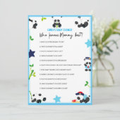 Blue Panda Baby shower Taille du jeu Invitation (Debout devant)