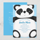 Blue Panda Beer Birthday Party Kaart (Voorkant / Achterkant)