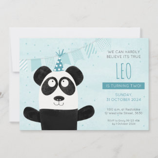 Blue Panda verjaardagsuitnodiging Kaart