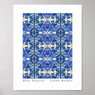 Blue Pansies Art par Linda Becker Poster