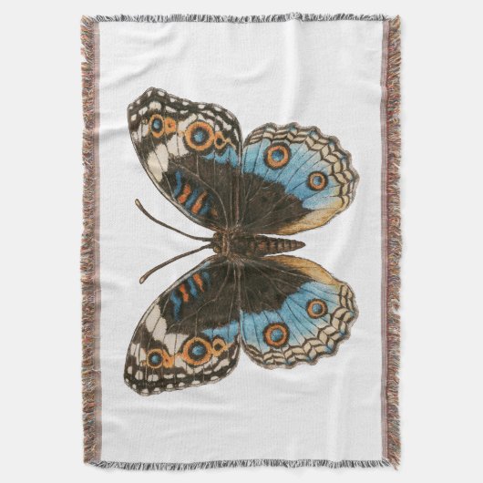 Blue Pansy Butterfly Deken (Voorkant Verticaal)