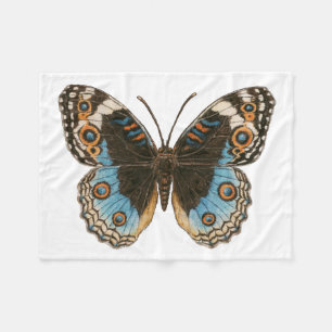 Blue Pansy Butterfly Fleece Deken