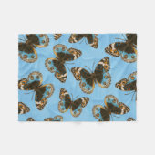 Blue Pansy Butterfly patroon Fleece Deken (Voorkant (Horizontaal))