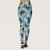 Blue Pansy Butterfly patroon Leggings (Achterkant)