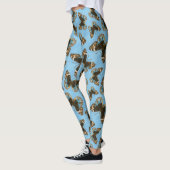 Blue Pansy Butterfly patroon Leggings (Links)