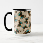 Blue Pansy Butterfly-patroon op wit Mok (Links)