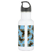 Blue Pansy Butterfly patroon Waterfles (Achterkant)