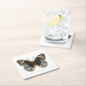 Blue Pansy Butterfly Vierkante Kartonnen Onderzetter (Insitu)