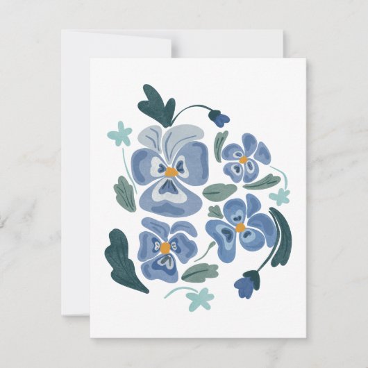 Blue Pansy Flowers Aesthetische Pansies (Voorkant)