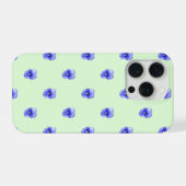 Blue Pansy on Mint - Phone Case (Verso Horizontal)