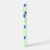 Blue Pansy on Mint - Phone Case iPhone Hoesje (Linkerkant)