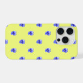 Blue Pansy on Yellow - Phone Case (Verso Horizontal)