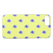 Blue Pansy on Yellow - telefoontas Case-Mate iPhone Case (Achterkant (Horizontaal))