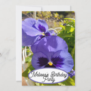 Blue Pansy Pansies Flower Floral Girls Kaart