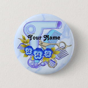 Blue Pansy Schoonheidsspecialiste Ronde Button 5,7 Cm