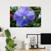 Blue Pansy Soft Sketch Poster (Thuiskantoor)