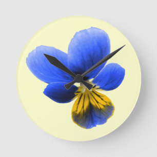 Blue Pansy Wall klok