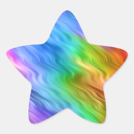 Blue Pansy Wavy Texture Ster Sticker (Voorkant)