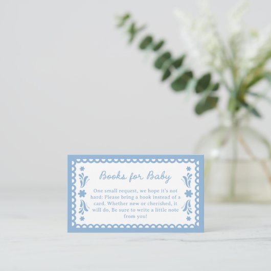 Blue Papel Picado Book Request Enclosure Kaart (Staand voorkant)