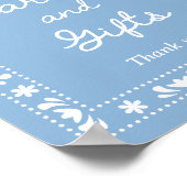 Blue Papel Picado Kaarten en geschenken teken Poster (Hoek)