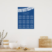 Blue Papel Picado Wedding Seating Chart Poster (Keuken)