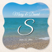 Blue Paradise Trouwpapier Onderzetters (Voorkant)