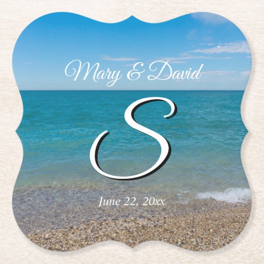 Blue Paradise Trouwpapier Onderzetters (Voorkant)