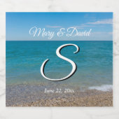 Blue Paradise Vin Mariage Étiquette (Étiquettes simples)