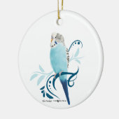 Blue Paraket Keramisch Ornament (Links)