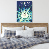 Blue Paris Frans Air Travel Europe Canvas Afdruk (Insitu (Slaapkamer))