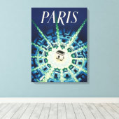 Blue Paris Frans Air Travel Europe Canvas Afdruk (Insitu (Houten vloer))