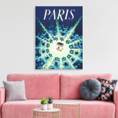 Blue Paris Frans Air Travel Europe Canvas Afdruk (Insitu (Woonkamer))