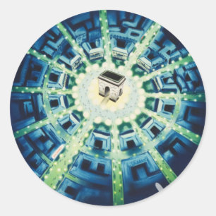 Blue  Paris Frans Air Travel Europe Ronde Sticker