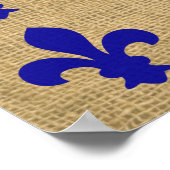 Blue Parisian Moods Fleur de Lys Pattern Poster (Hoek)